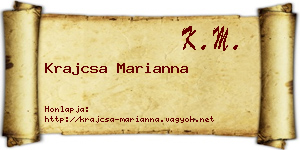 Krajcsa Marianna névjegykártya